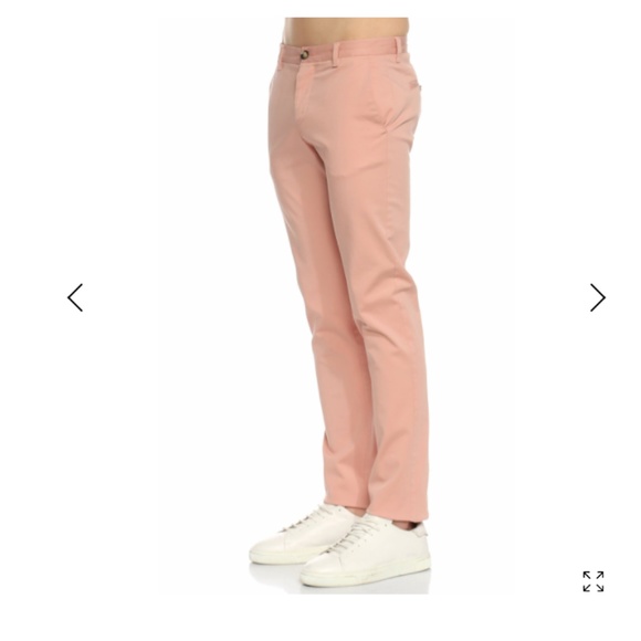 Slim Fit Pink Sandro Chino pants in Stretch Cotton - Picture 2 of 5